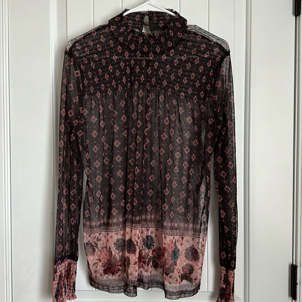 Maurices High Neck Floral Blouse